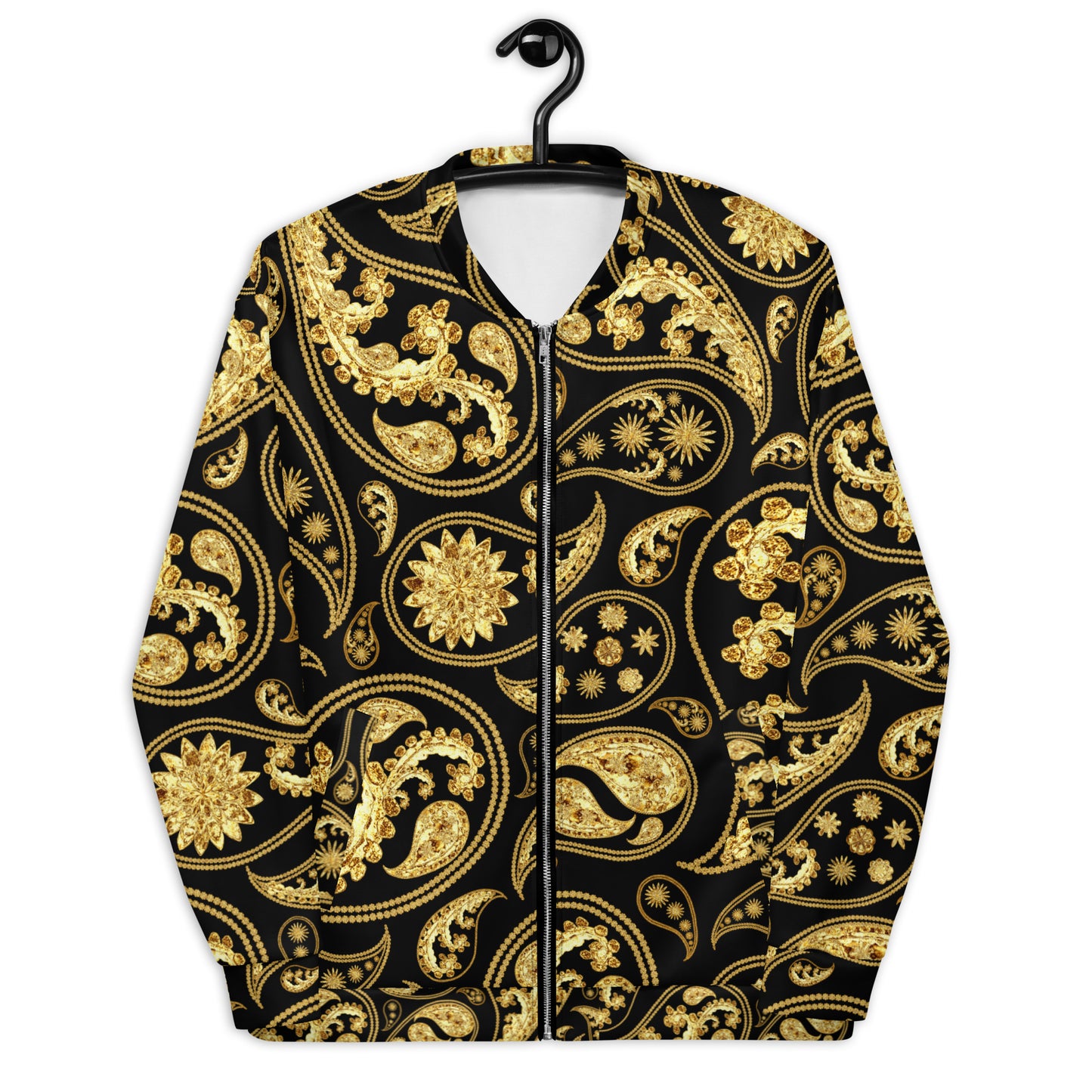 Black Paisley Unisex Bomber Jacket