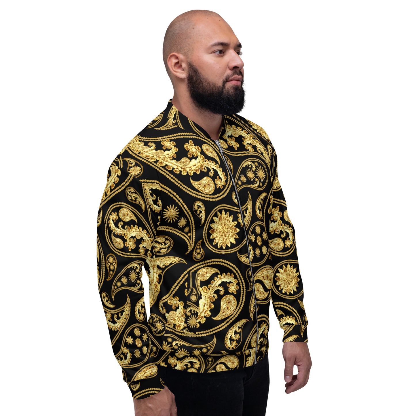 Black Paisley Unisex Bomber Jacket