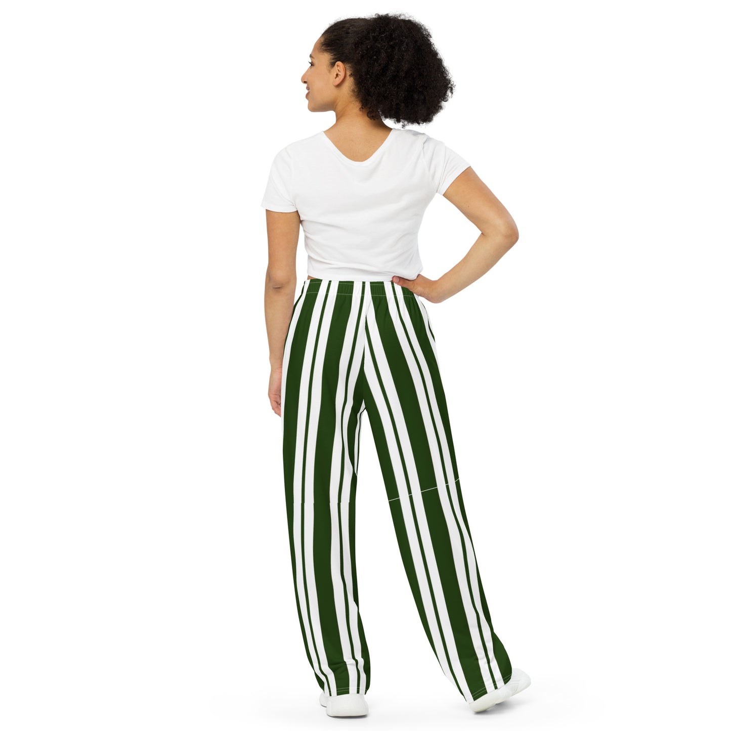 Monochrome Stripe Wide-Leg Pants