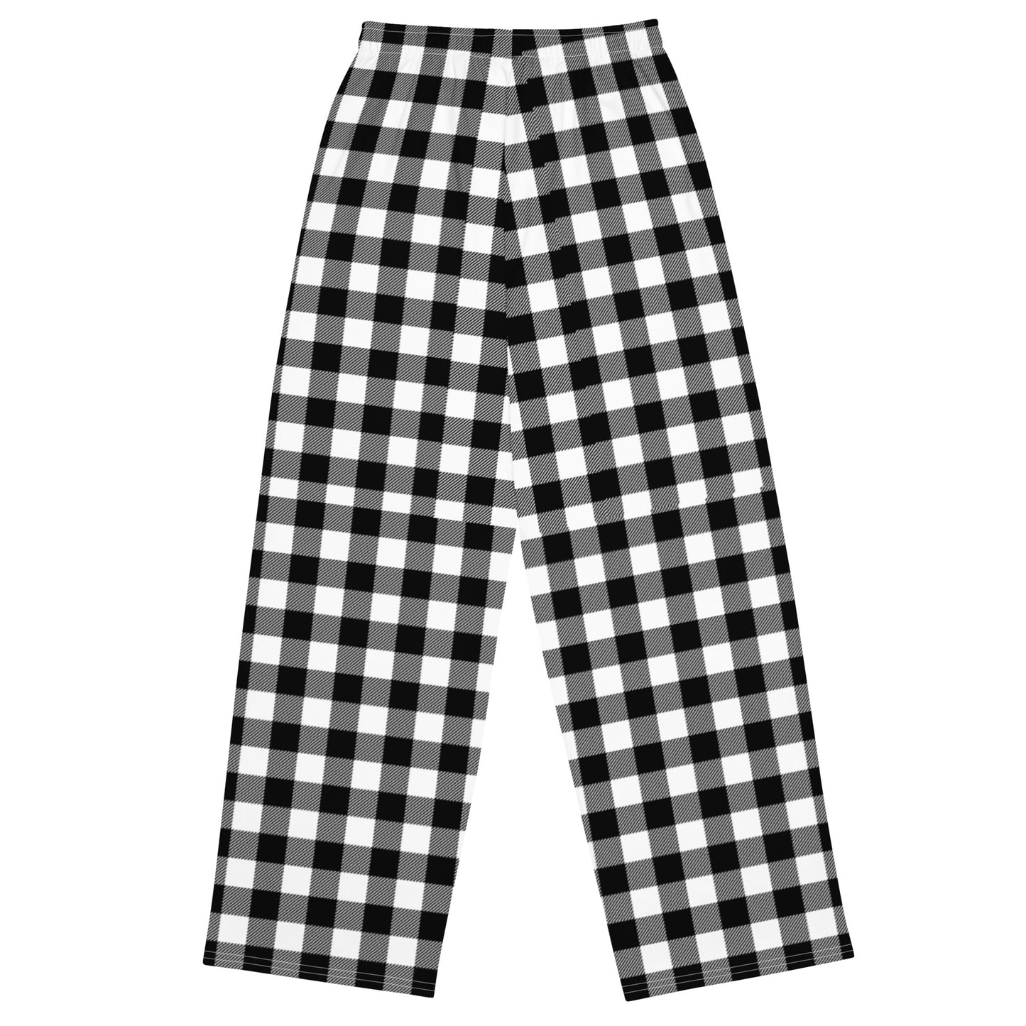 Gingham Unisex Wide-Leg Pants