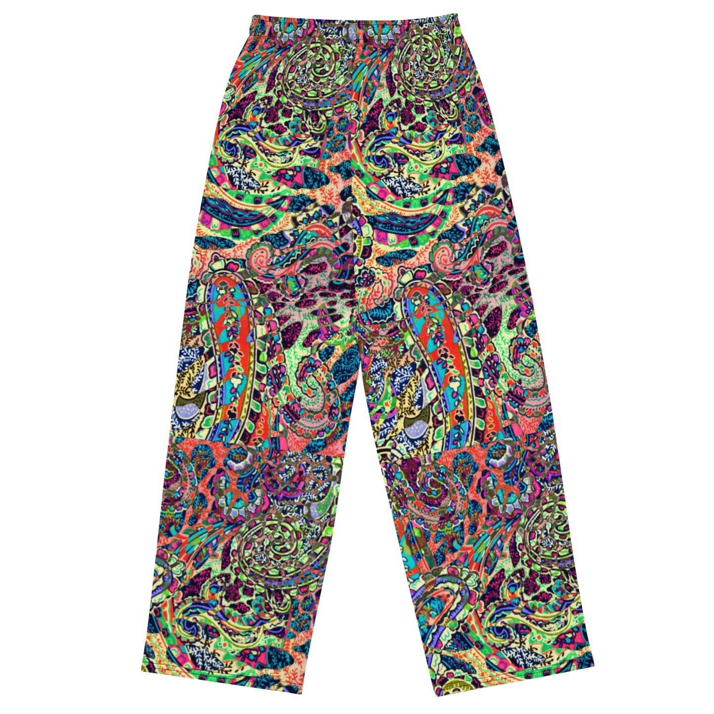 Multicolour Paisley Unisex Wide-Leg Pants