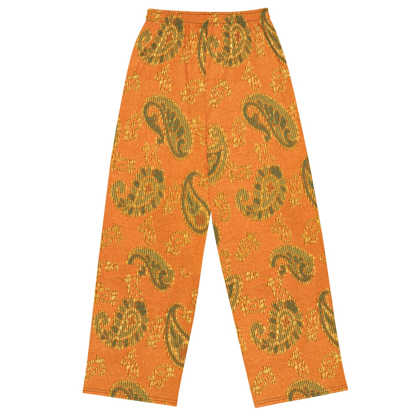 Orange Paisley Unisex Wide-Leg Pants