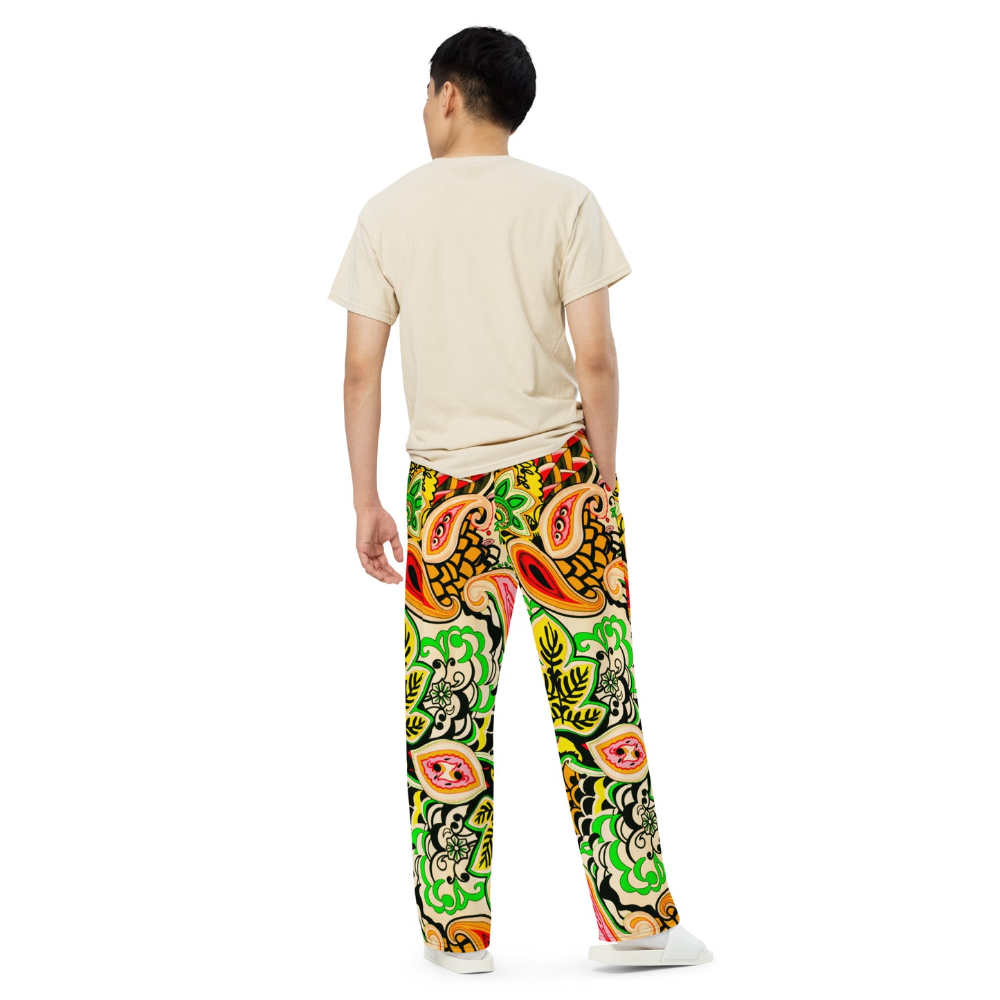 Colourful Paisley Unisex Wide-Leg Pants