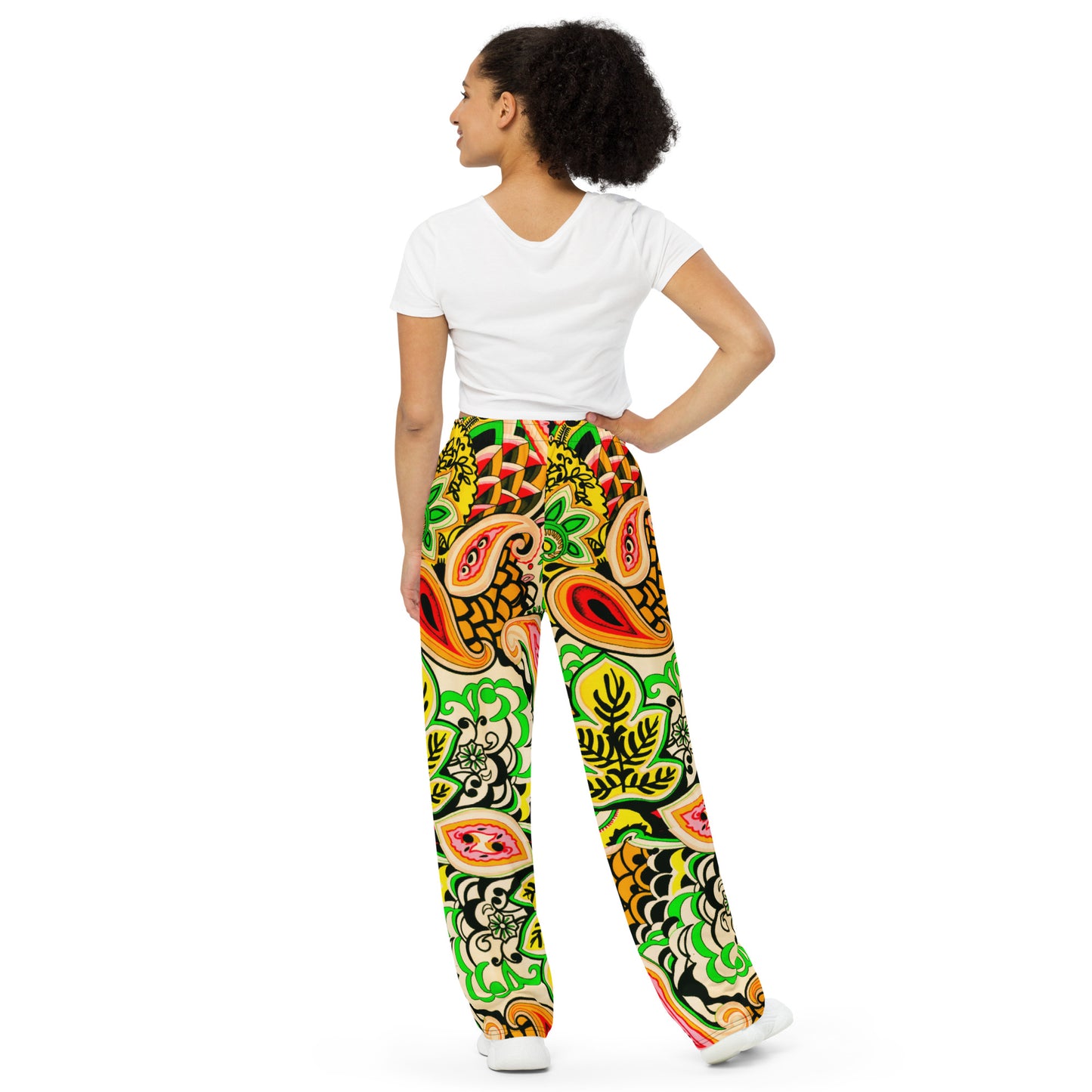 Colourful Paisley Unisex Wide-Leg Pants