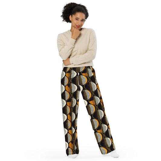 Ankara Brown Unisex Wide-Leg Pants