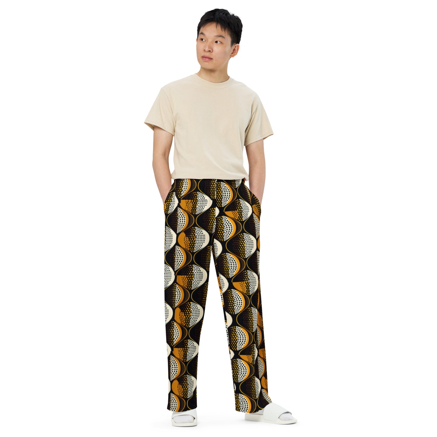 Ankara Brown Unisex Wide-Leg Pants