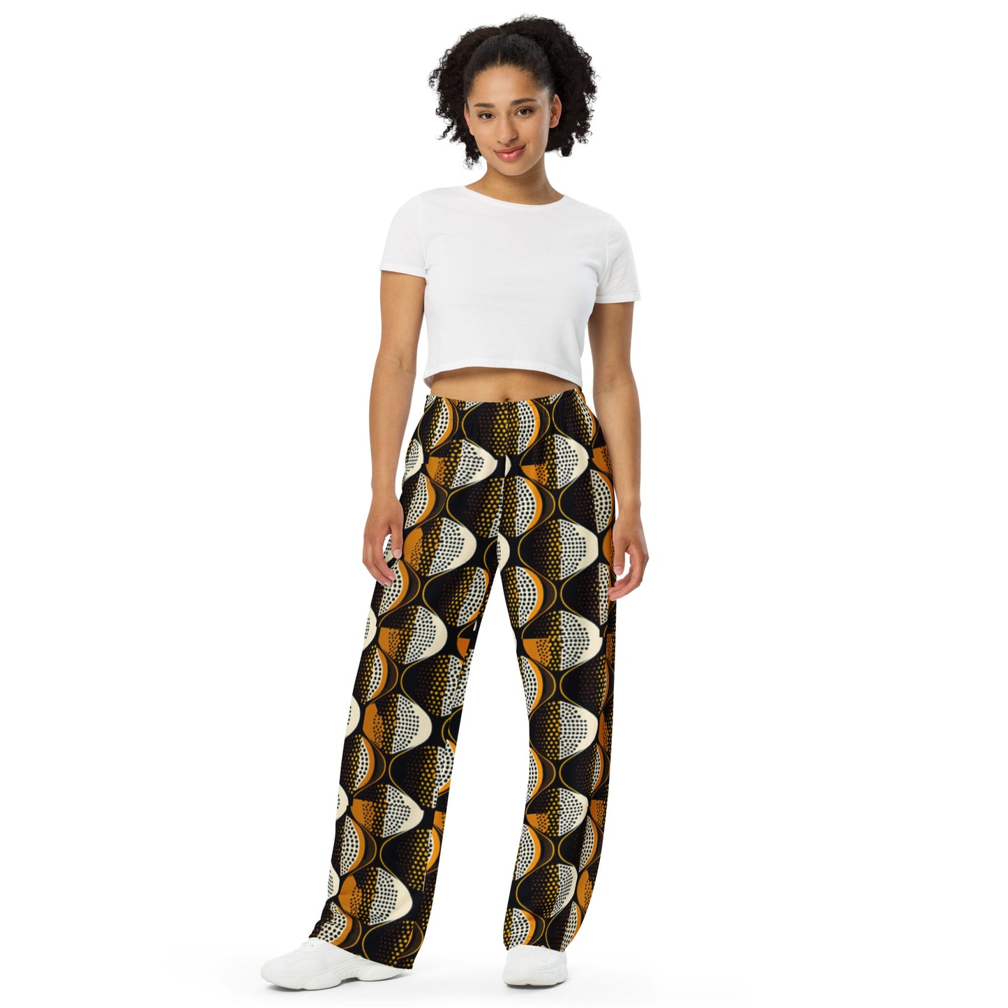 Ankara Brown Unisex Wide-Leg Pants