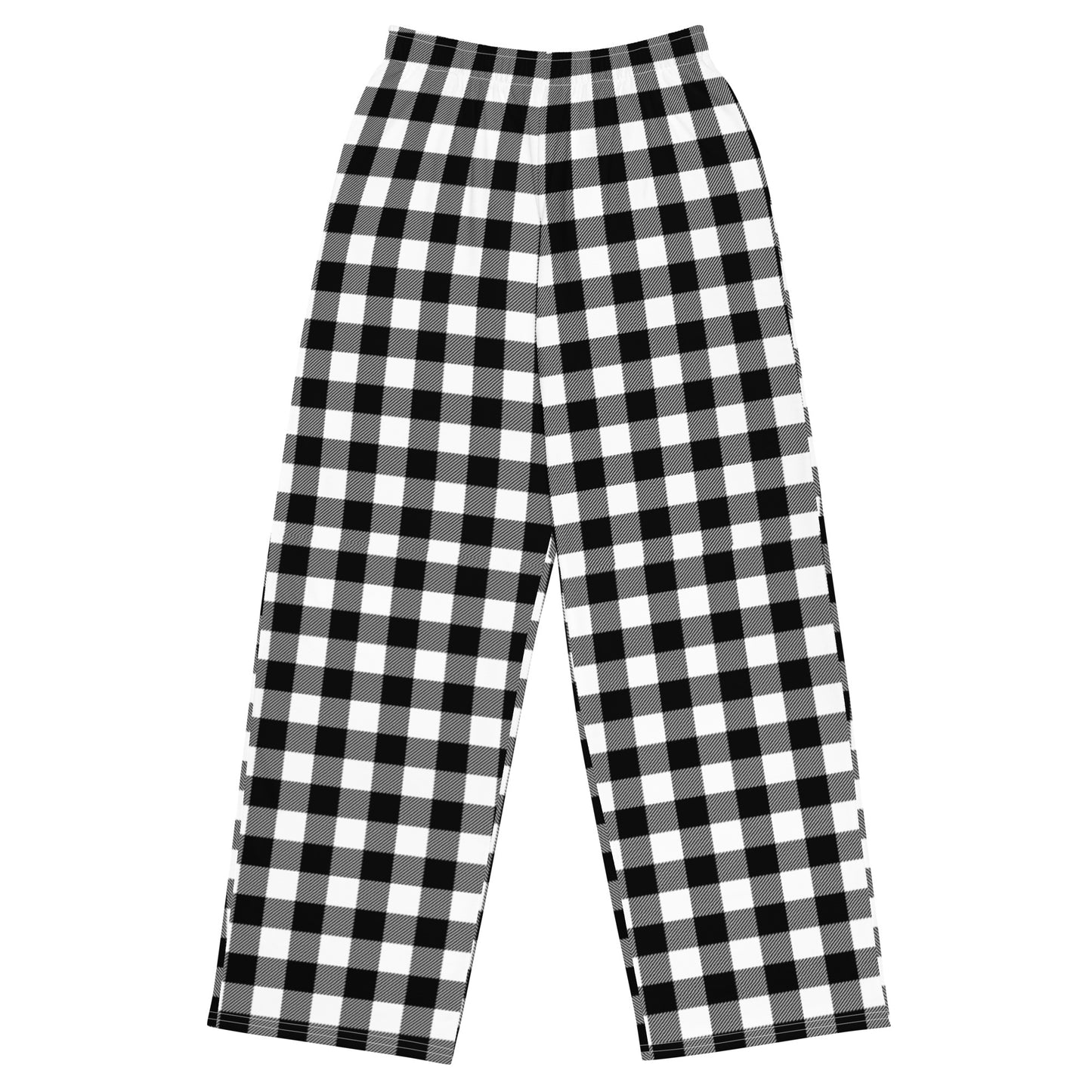 Gingham Unisex Wide-Leg Pants