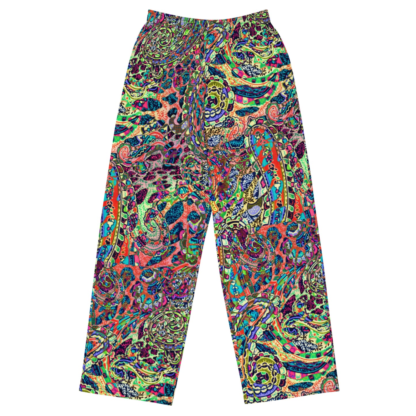 Multicolour Paisley Unisex Wide-Leg Pants