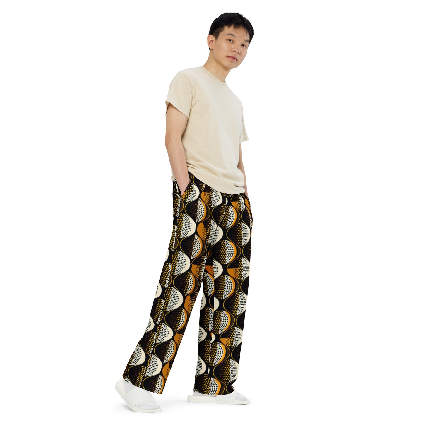 Ankara Brown Unisex Wide-Leg Pants