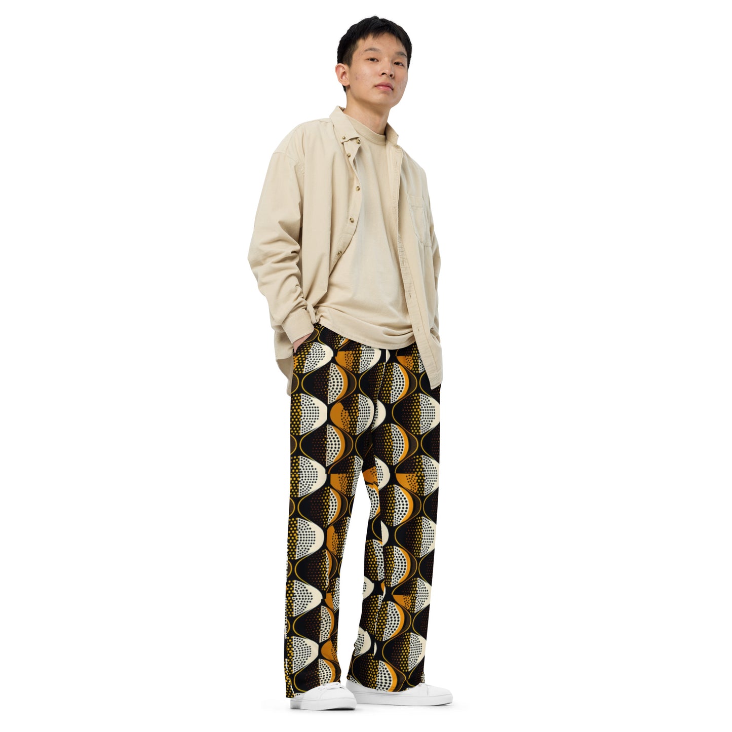 Ankara Brown Unisex Wide-Leg Pants