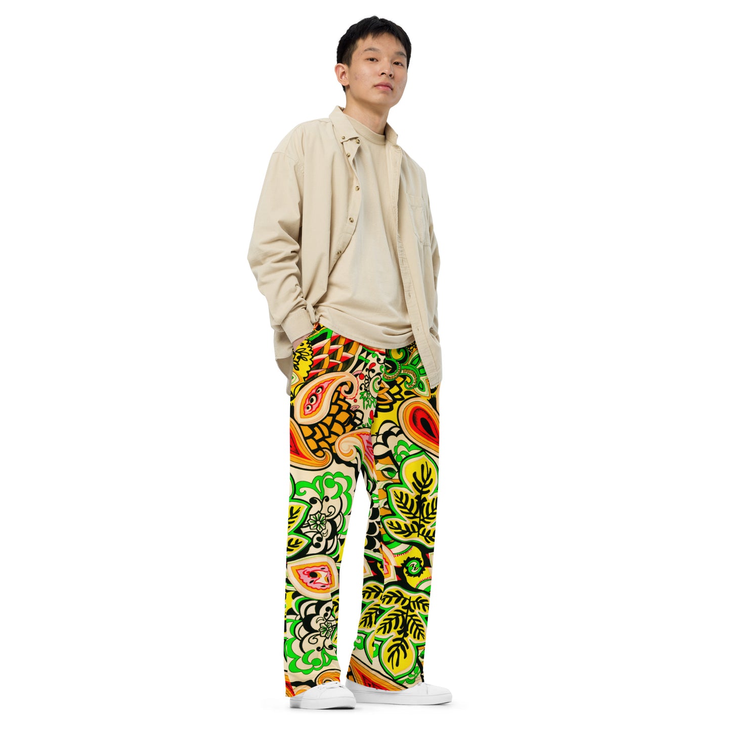 Colourful Paisley Unisex Wide-Leg Pants