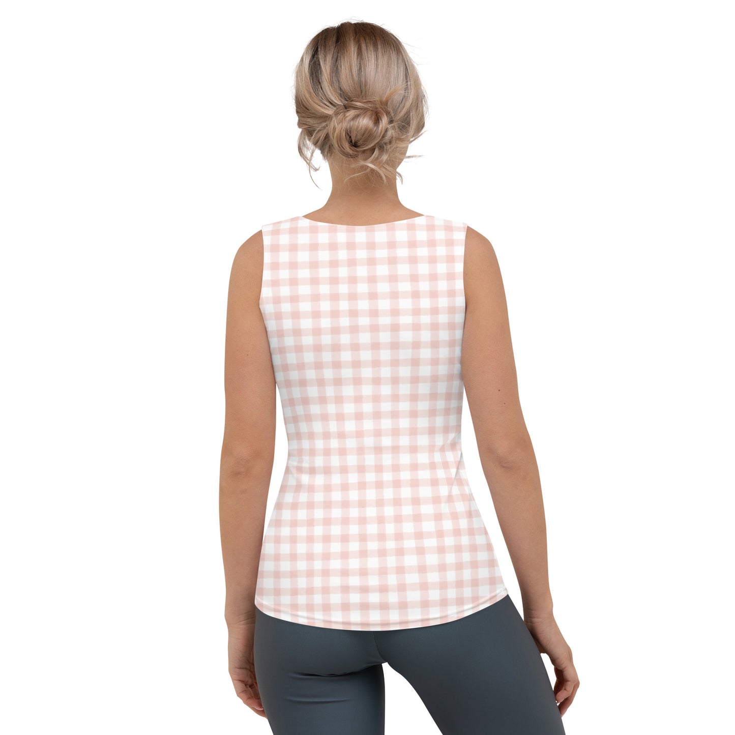 Light Pink Gingham Tank Top