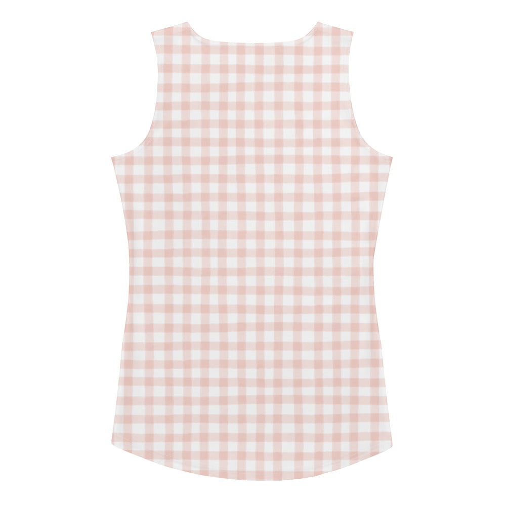 Light Pink Gingham Tank Top