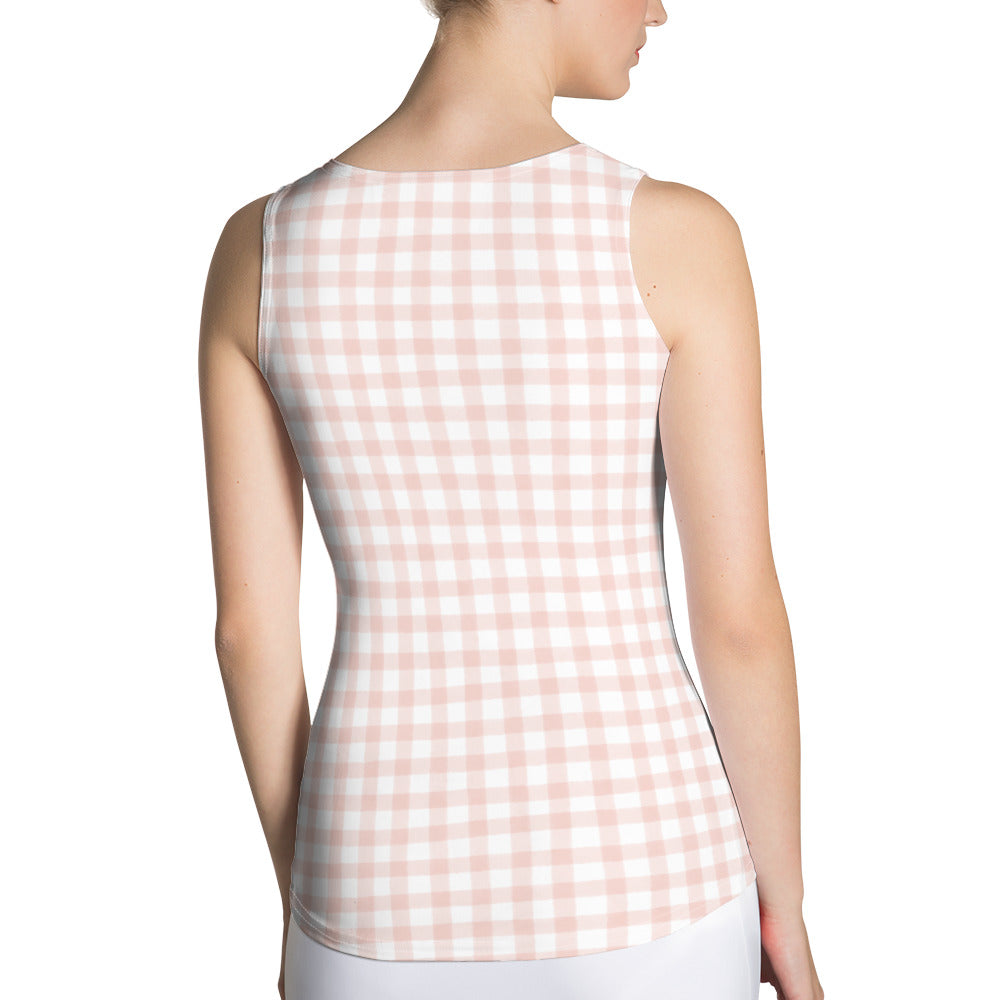 Light Pink Gingham Tank Top