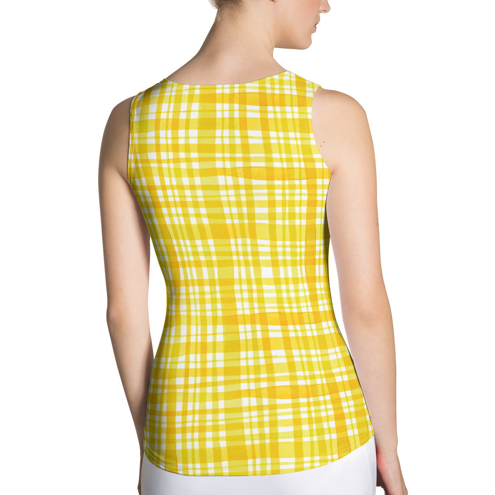 Yellow Gingham Tank Top