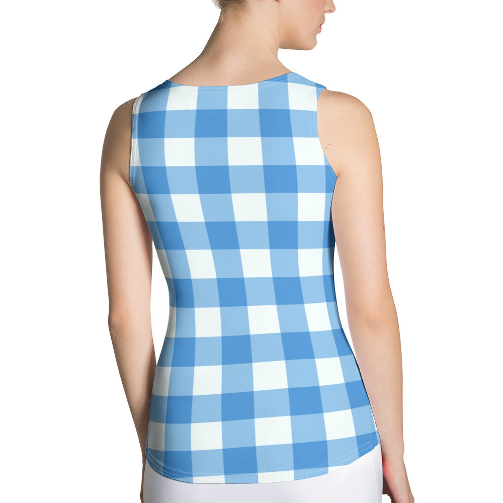 Blue Gingham Tank Top