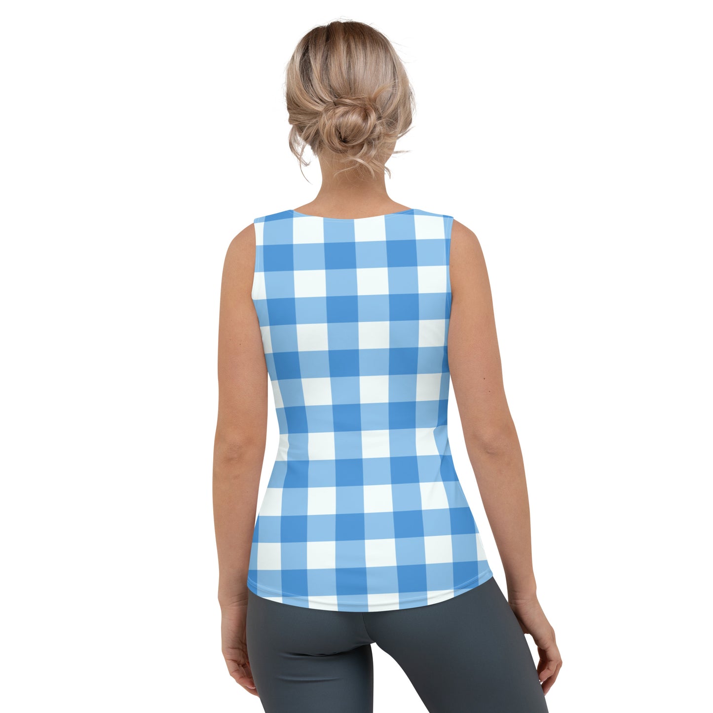 Blue Gingham Tank Top