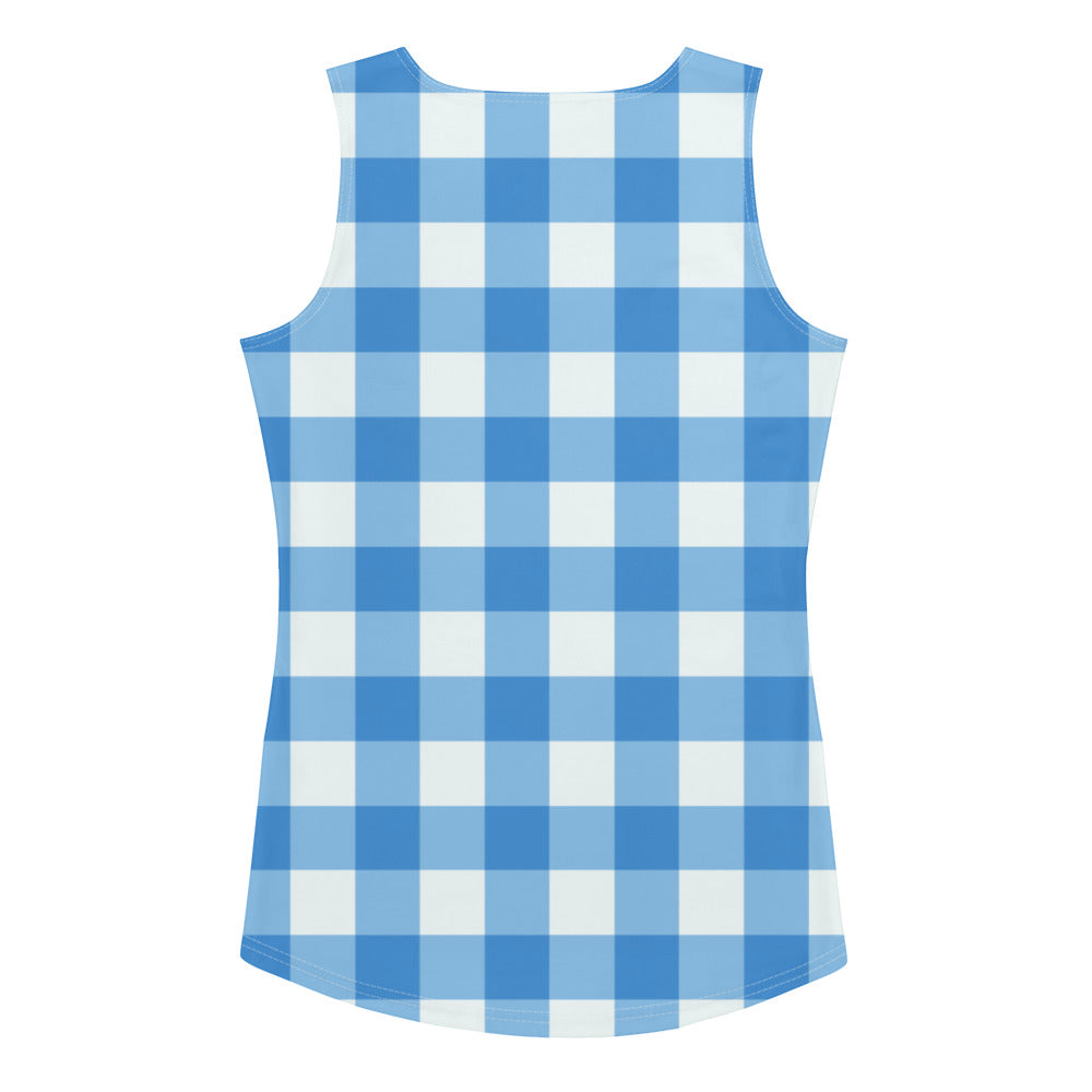 Blue Gingham Tank Top