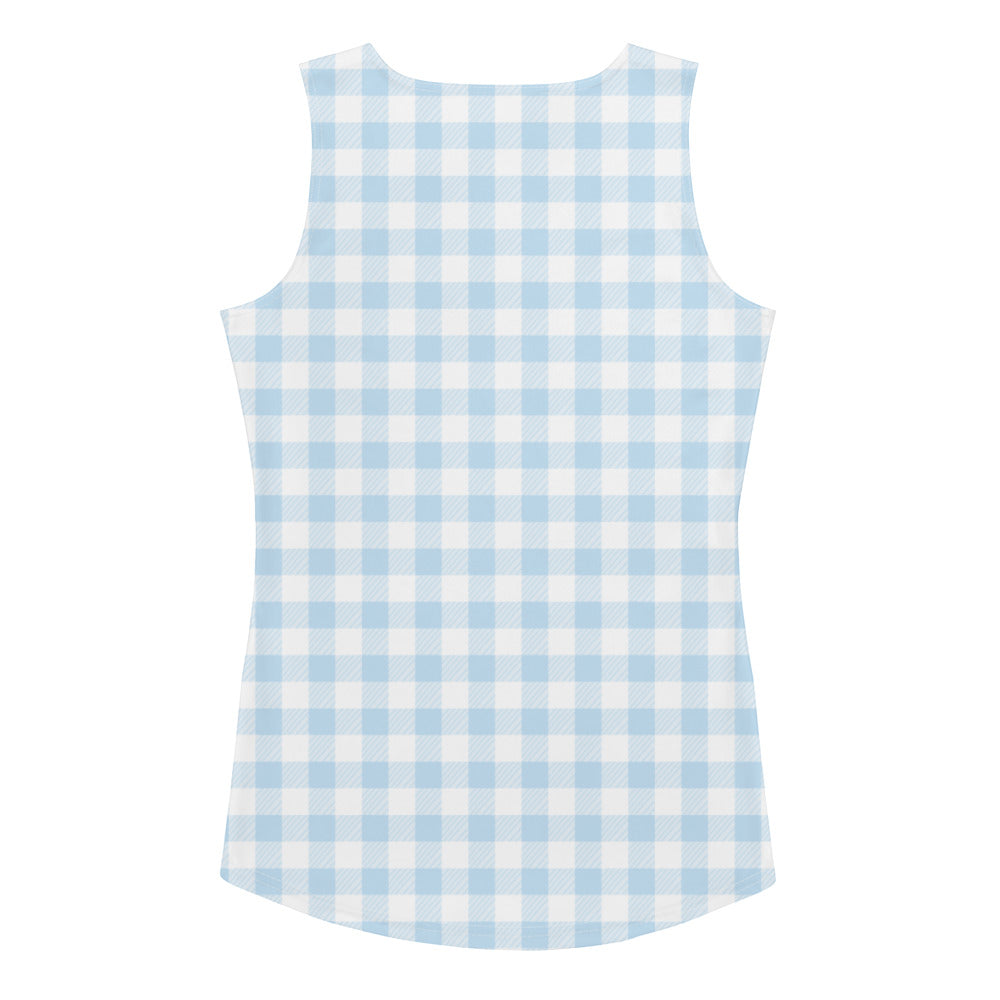 Light Blue Gingham Tank Top