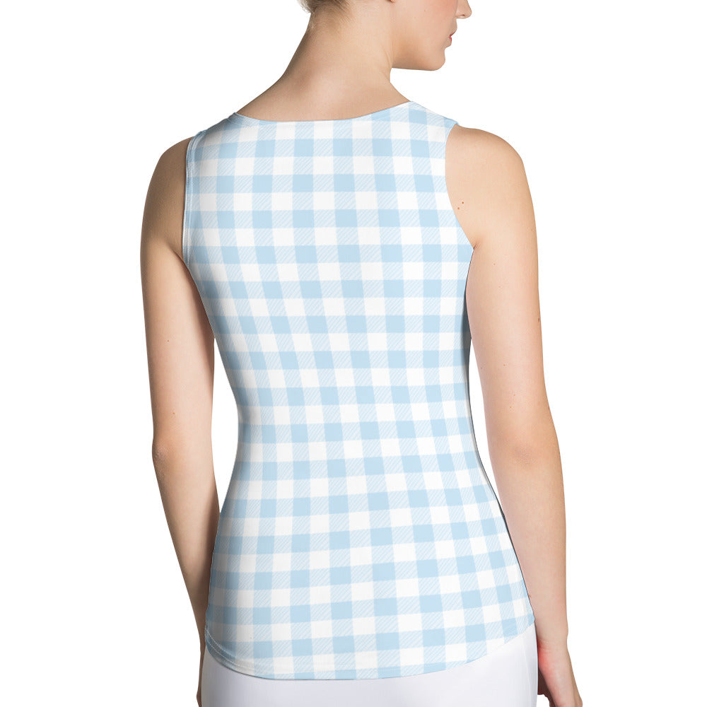 Light Blue Gingham Tank Top