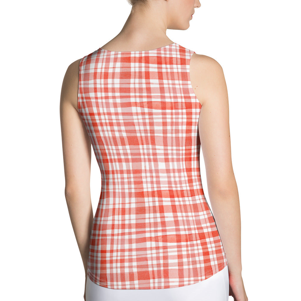 Red Gingham Tank Top