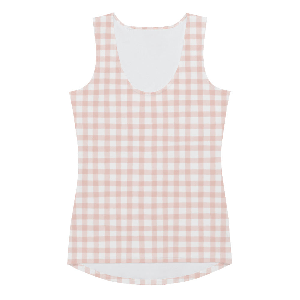 Light Pink Gingham Tank Top