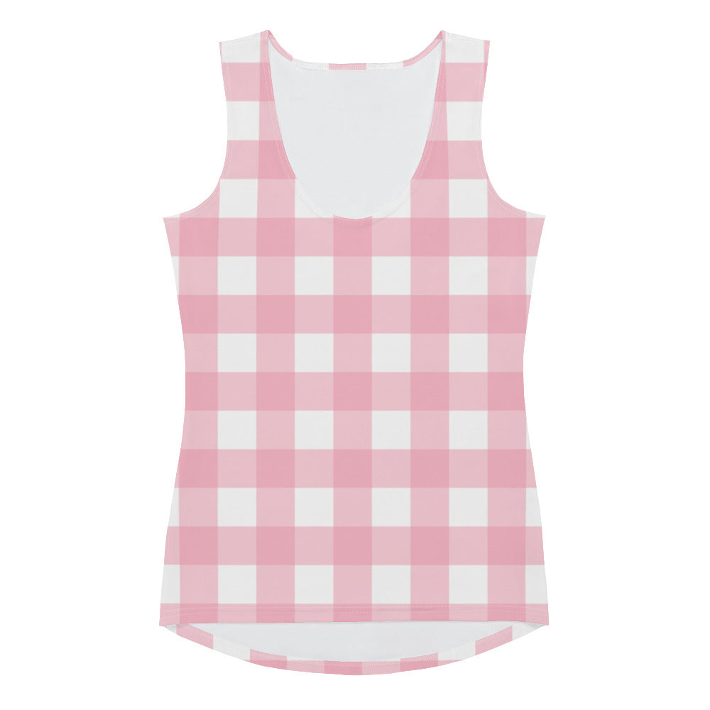 Pink Gingham Tank Top