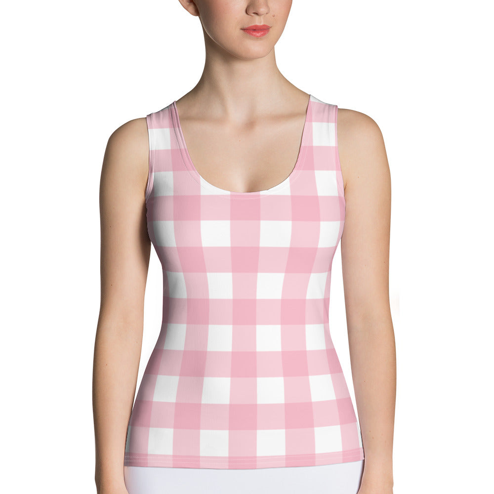 Pink Gingham Tank Top