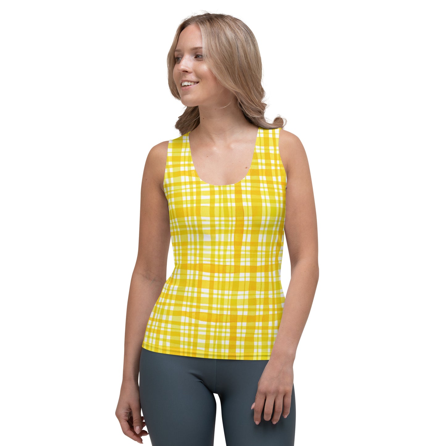 Yellow Gingham Tank Top