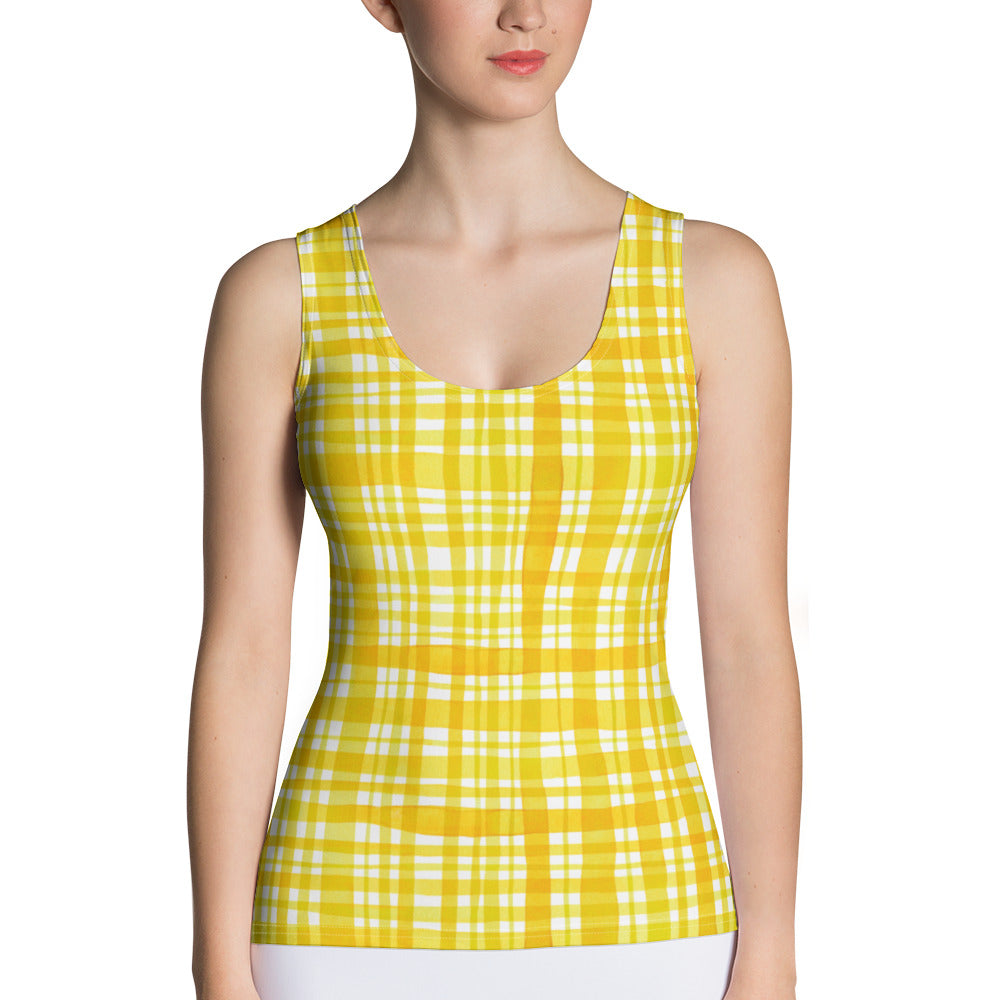 Yellow Gingham Tank Top