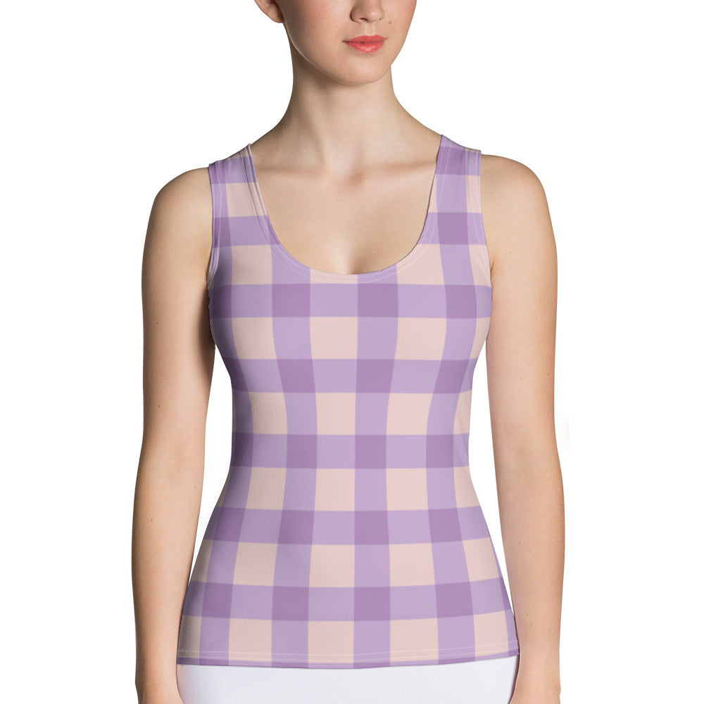 Purple Gingham Tank Top