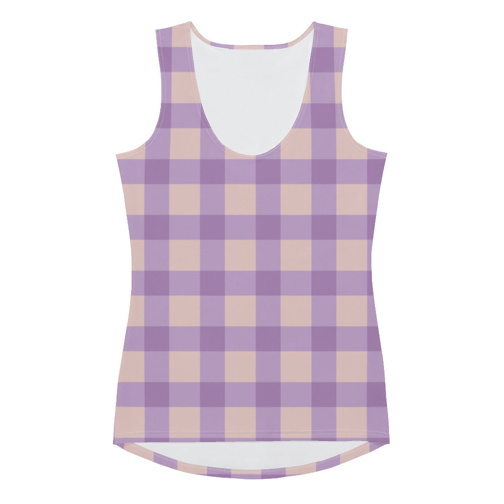 Purple Gingham Tank Top