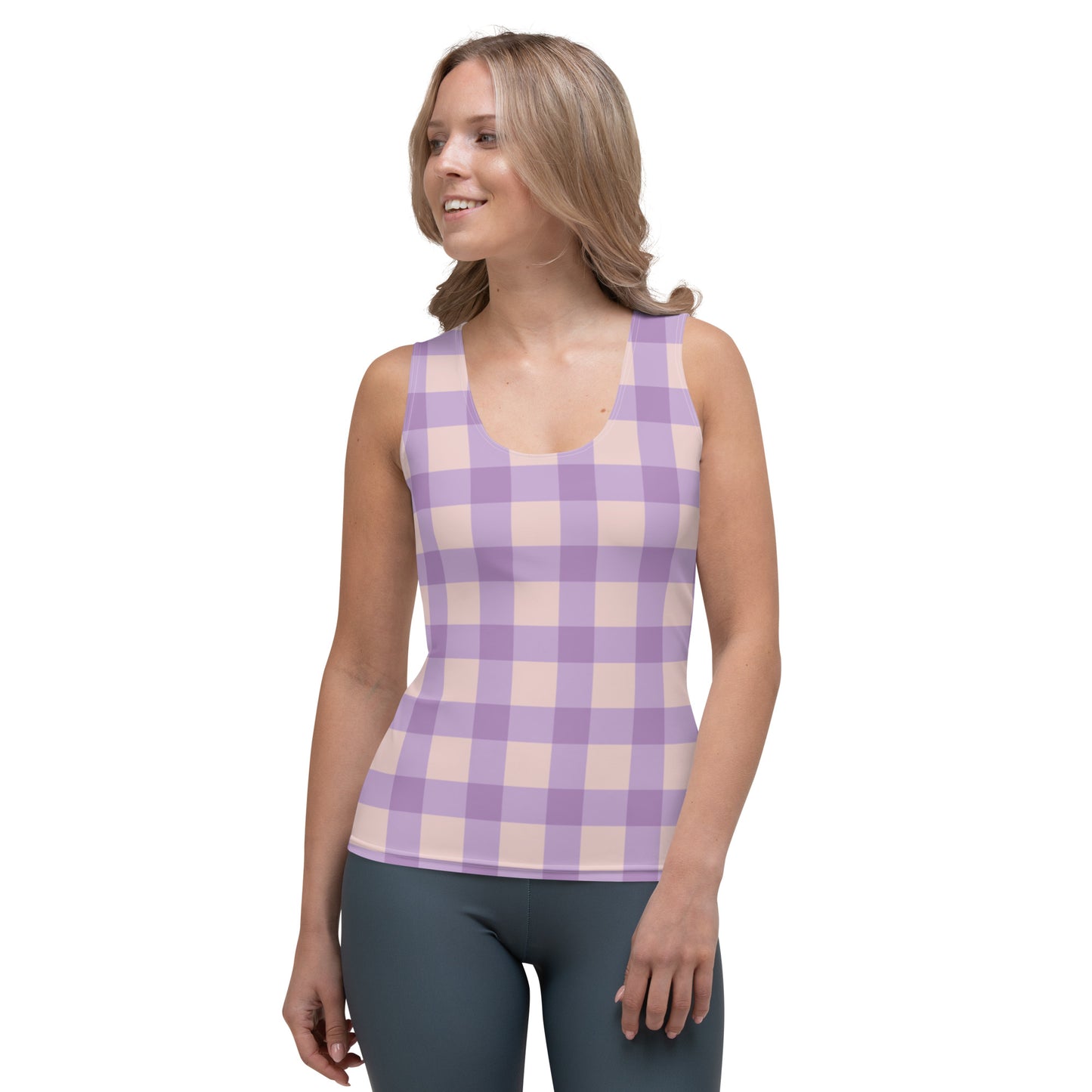 Purple Gingham Tank Top