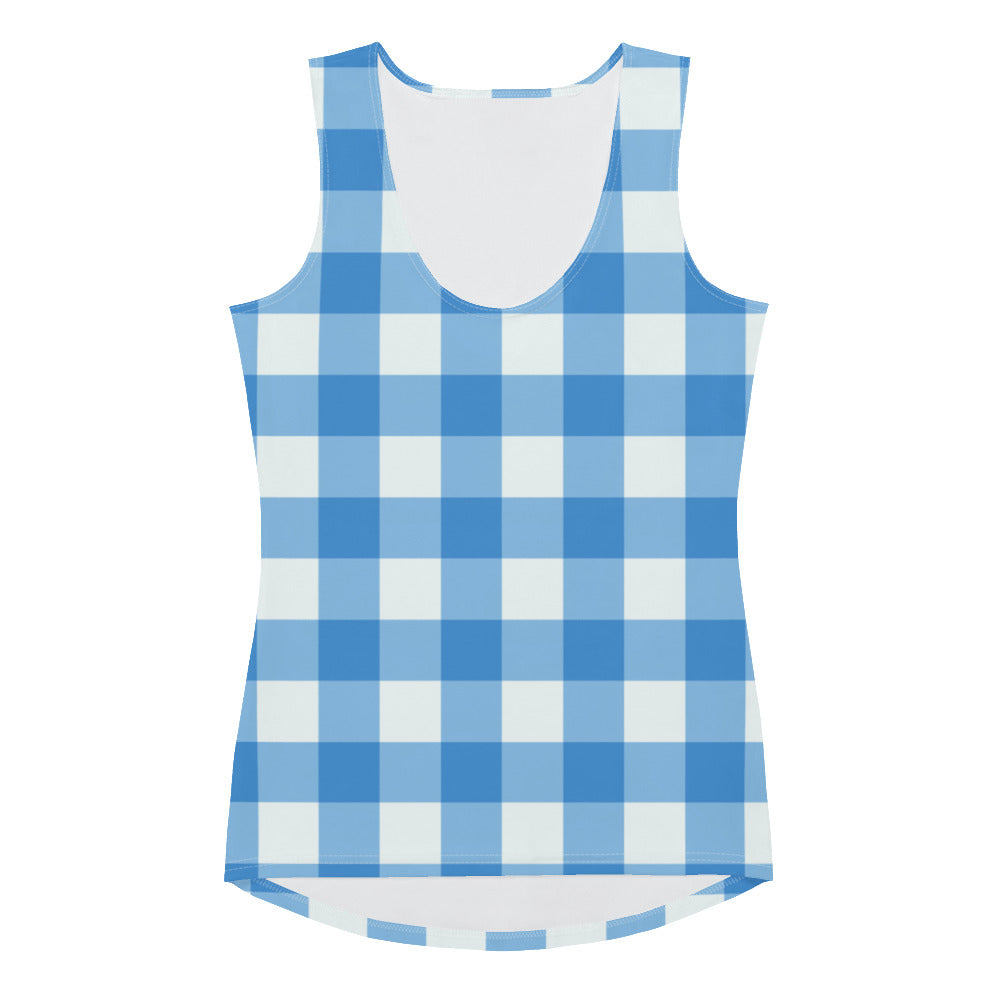 Blue Gingham Tank Top