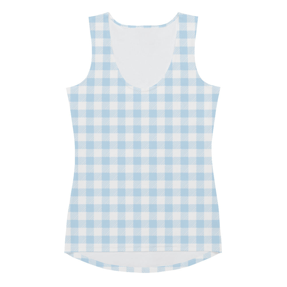 Light Blue Gingham Tank Top