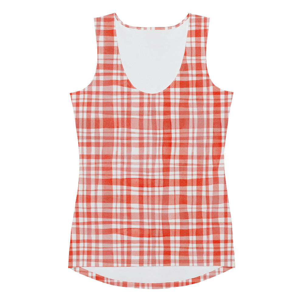 Red Gingham Tank Top