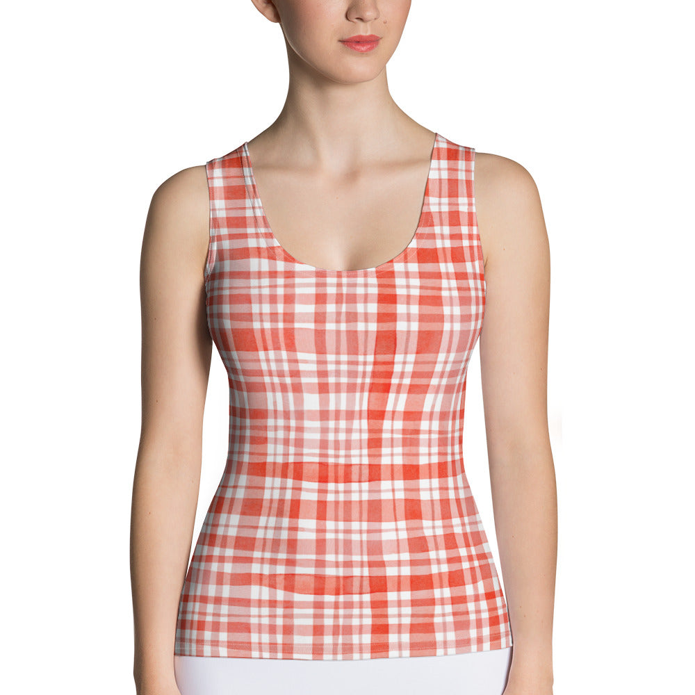 Red Gingham Tank Top