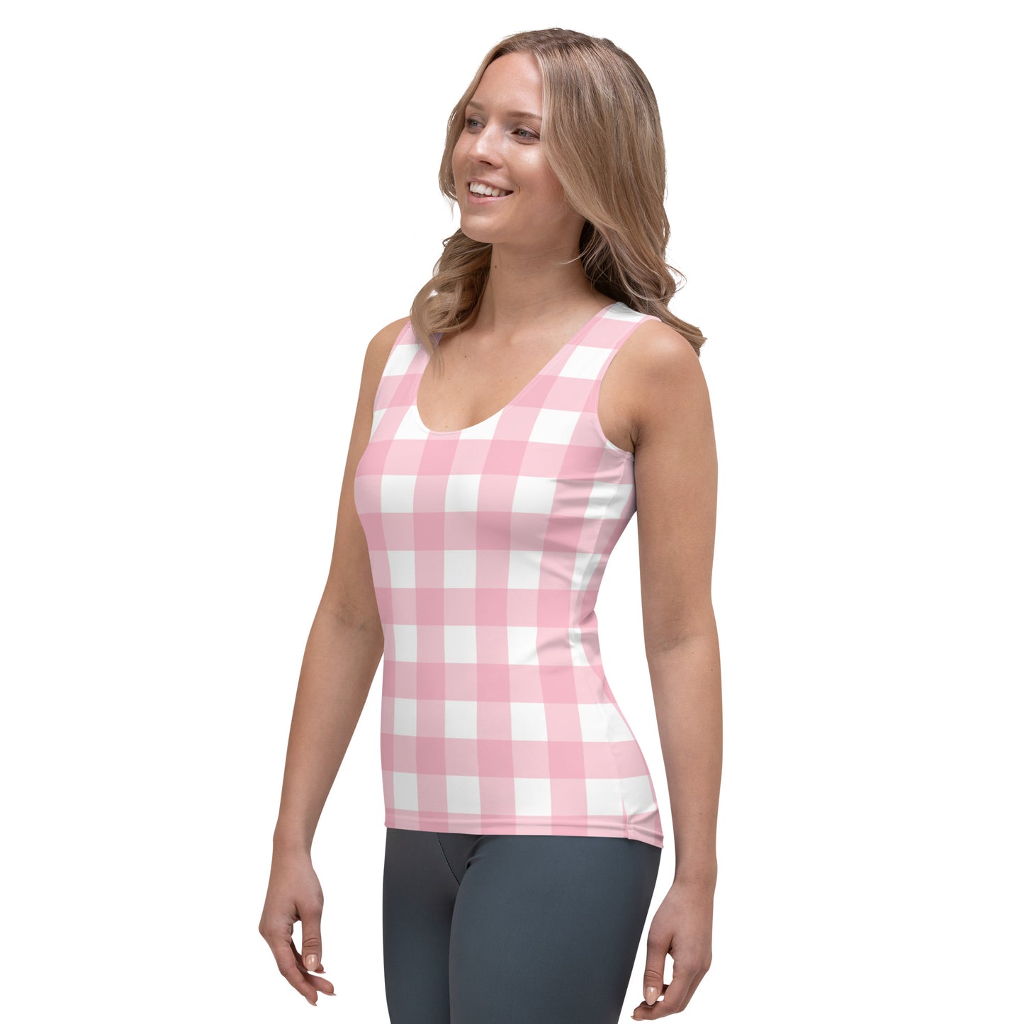 Pink Gingham Tank Top