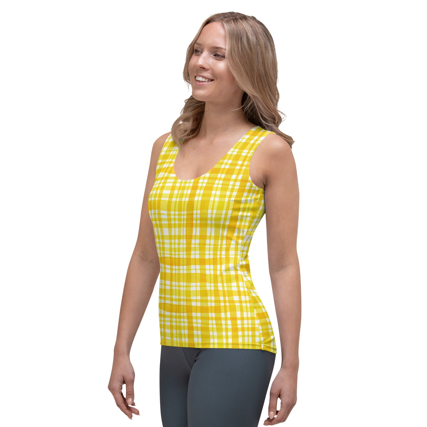 Yellow Gingham Tank Top