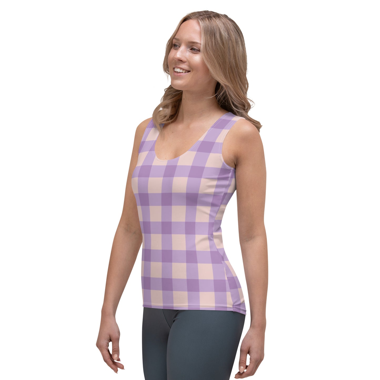 Purple Gingham Tank Top