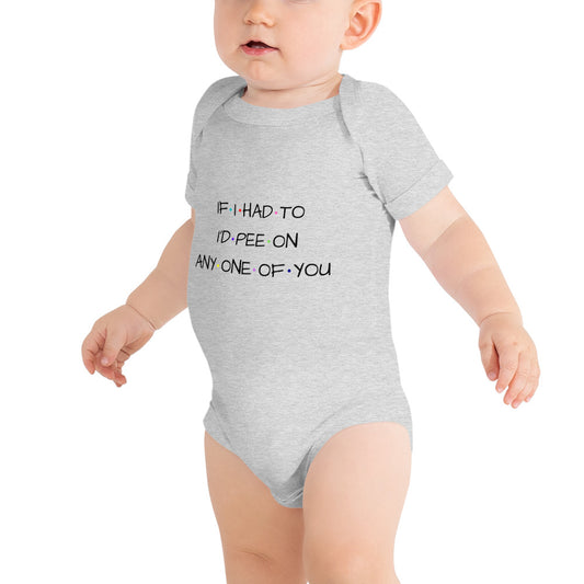 Friends Theme Baby Short Sleeve One Piece With Sweet Message