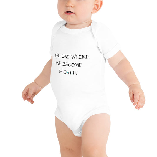 The One Where We Become Four Baby Short Sleeve One Piece