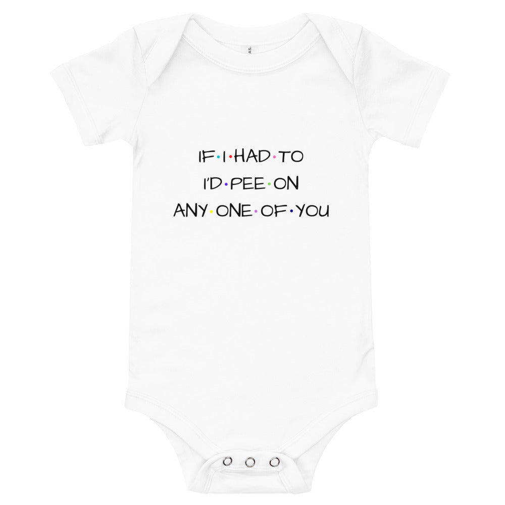 Friends Theme Baby Short Sleeve One Piece With Sweet Message