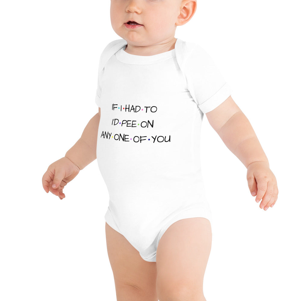 Friends Theme Baby Short Sleeve One Piece With Sweet Message