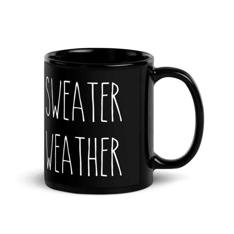 Sweather Weather Black Glossy Mug