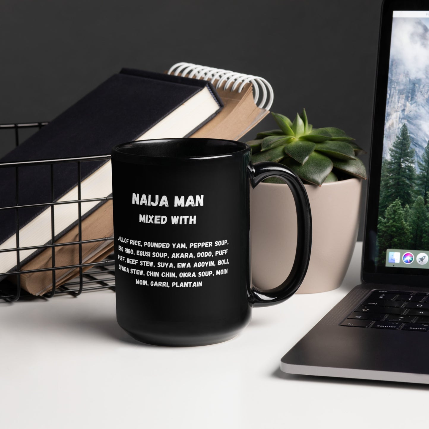 Naija Man Black Glossy Mug