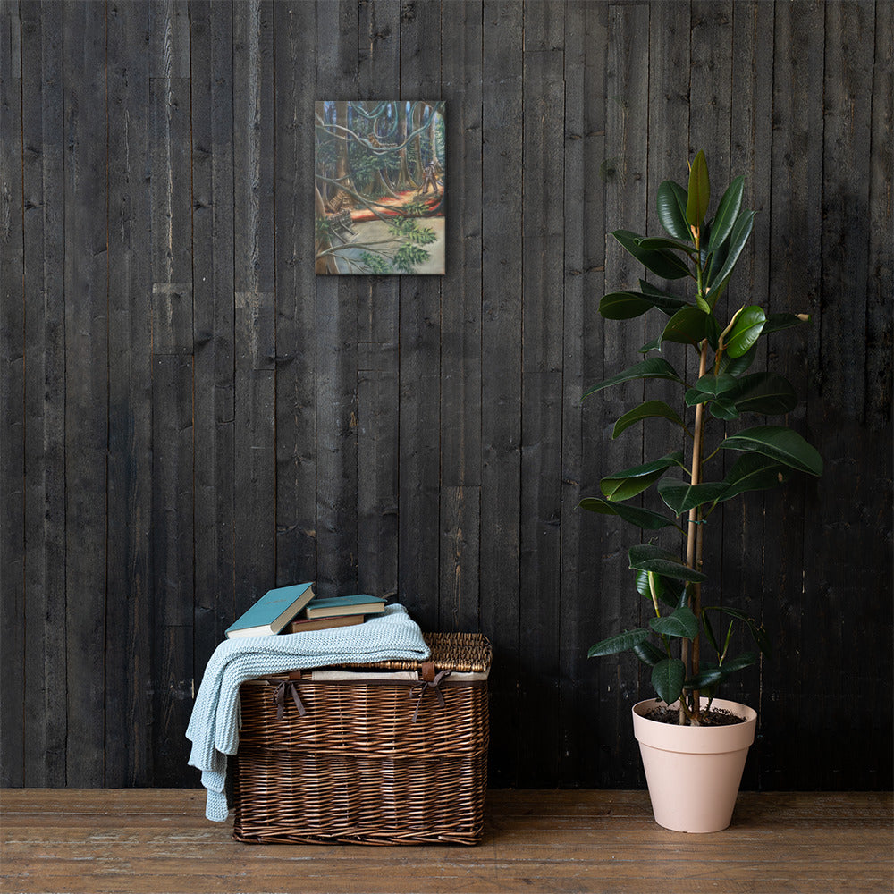 Fishing In A Tropical Rainforest Canvas Print
