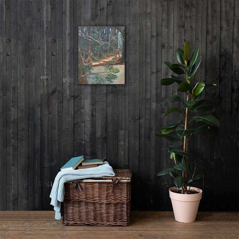 Fishing In A Tropical Rainforest Canvas Print