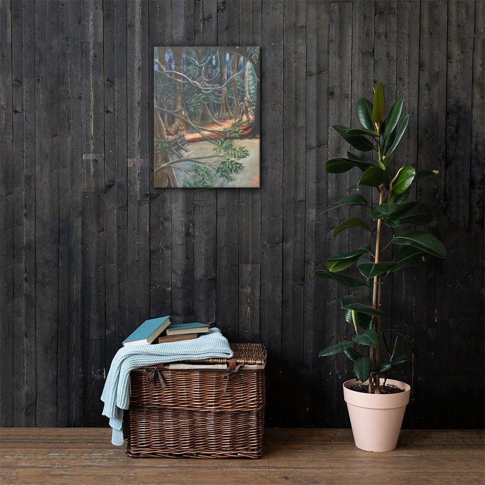 Fishing In A Tropical Rainforest Canvas Print